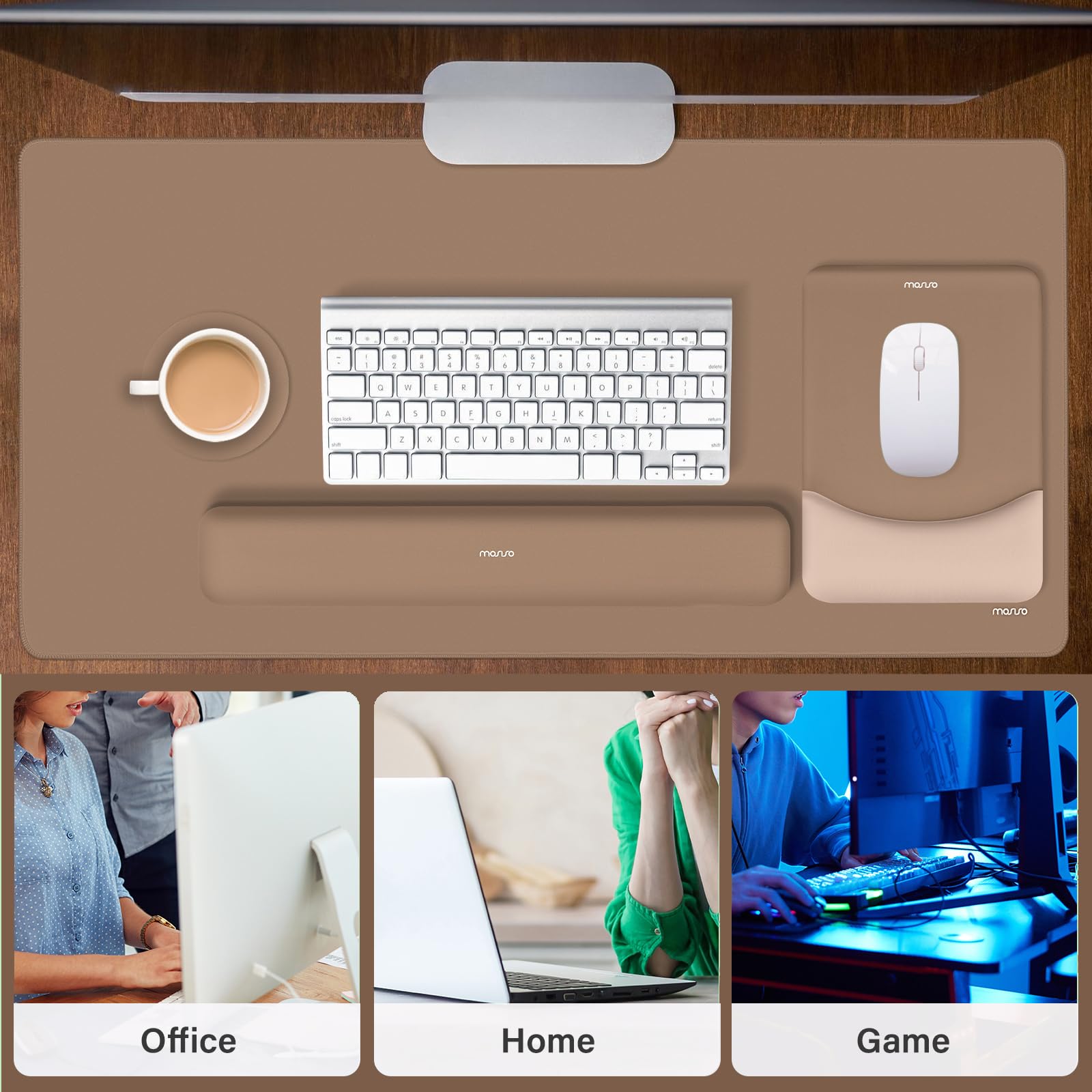 MOSISO Keyboard Mouse Pad Set, Large Gaming Mouse Pad&Keyboard Wrist Rest
