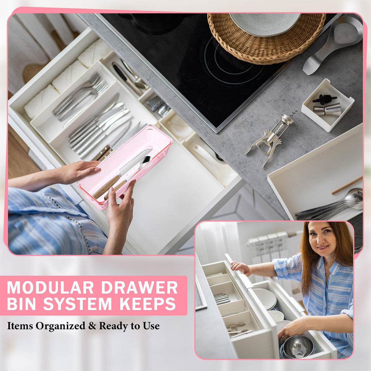Maitys 12 Pcs Clear Drawer Organizer 9 x 3 x 2 Inches Plastic Rectangle Trays Makeup Vanity Storage