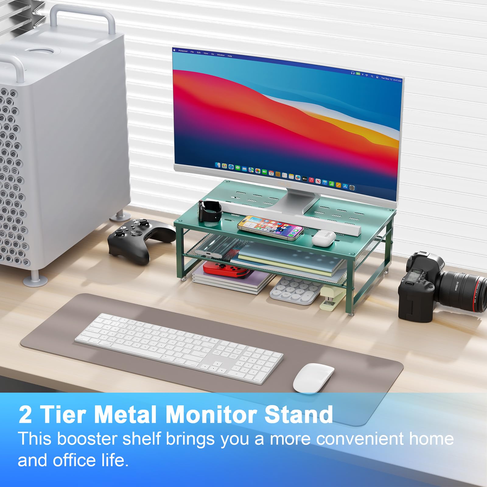 gianotter 2-Tier Metal Monitor Stand Riser