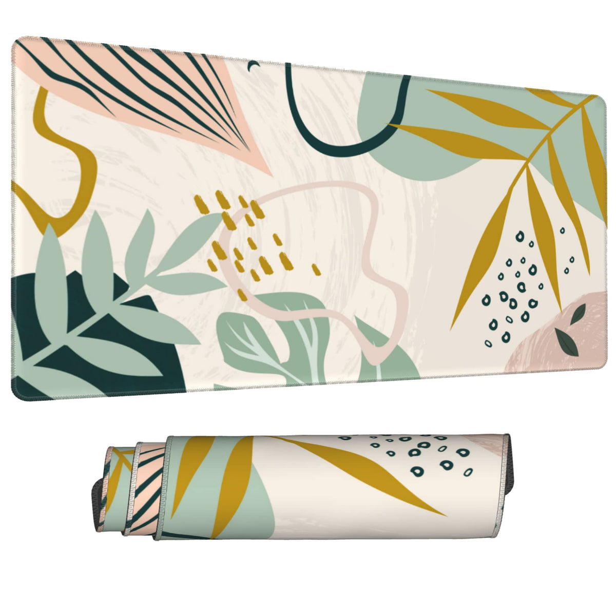 Desk Mat,Tropical Leaves Summer Plants Extended Gaming Mouse Pad for Office Work & Game,Computer