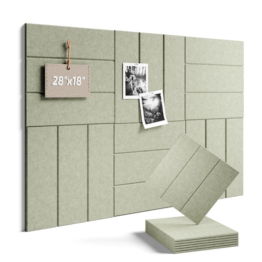 Fluxynara 28" X 18" Cork Board Alternative, Wide Stripe, Sage