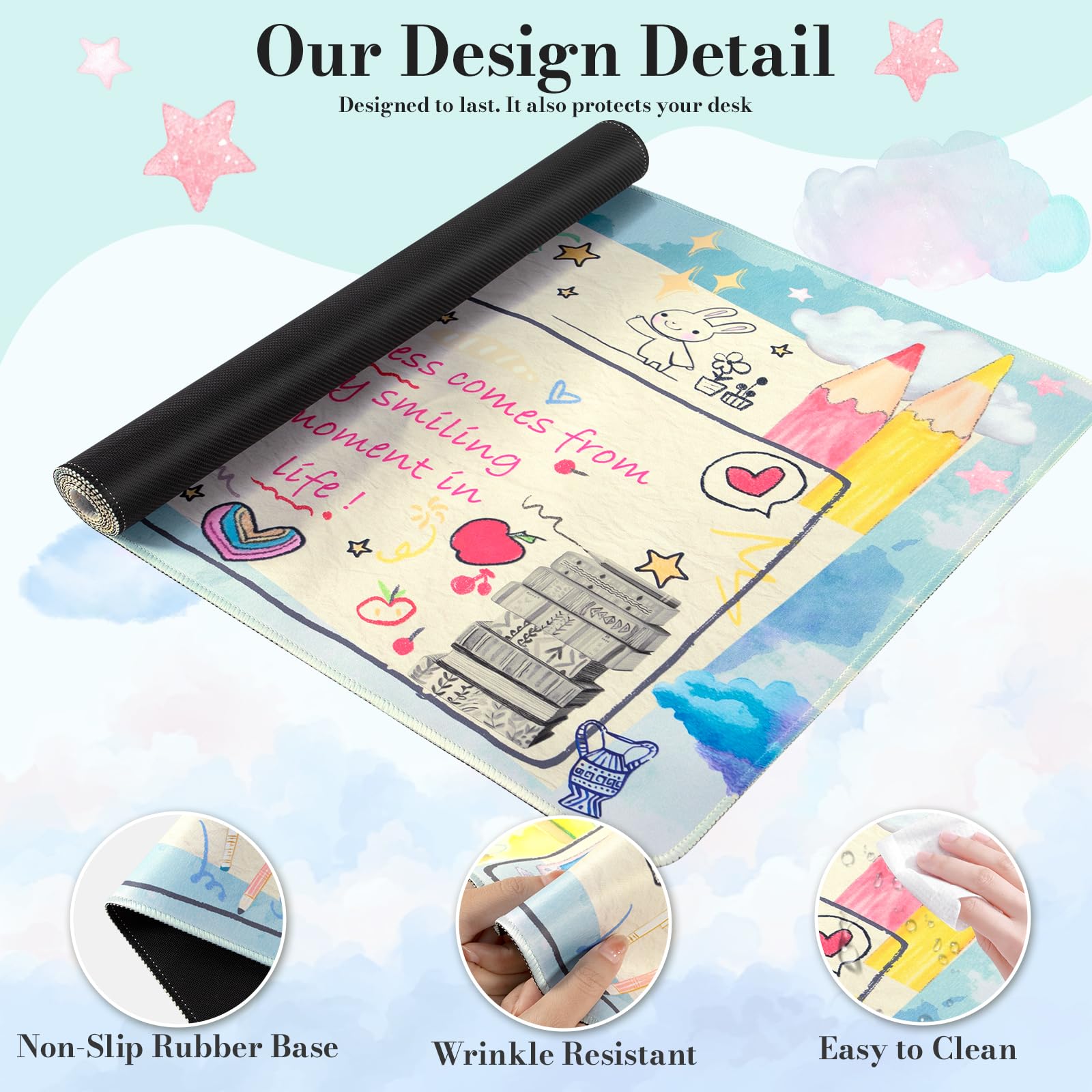 iCasso Desk Pad Mat,Extra Large Anti-Slip Mouse Pad