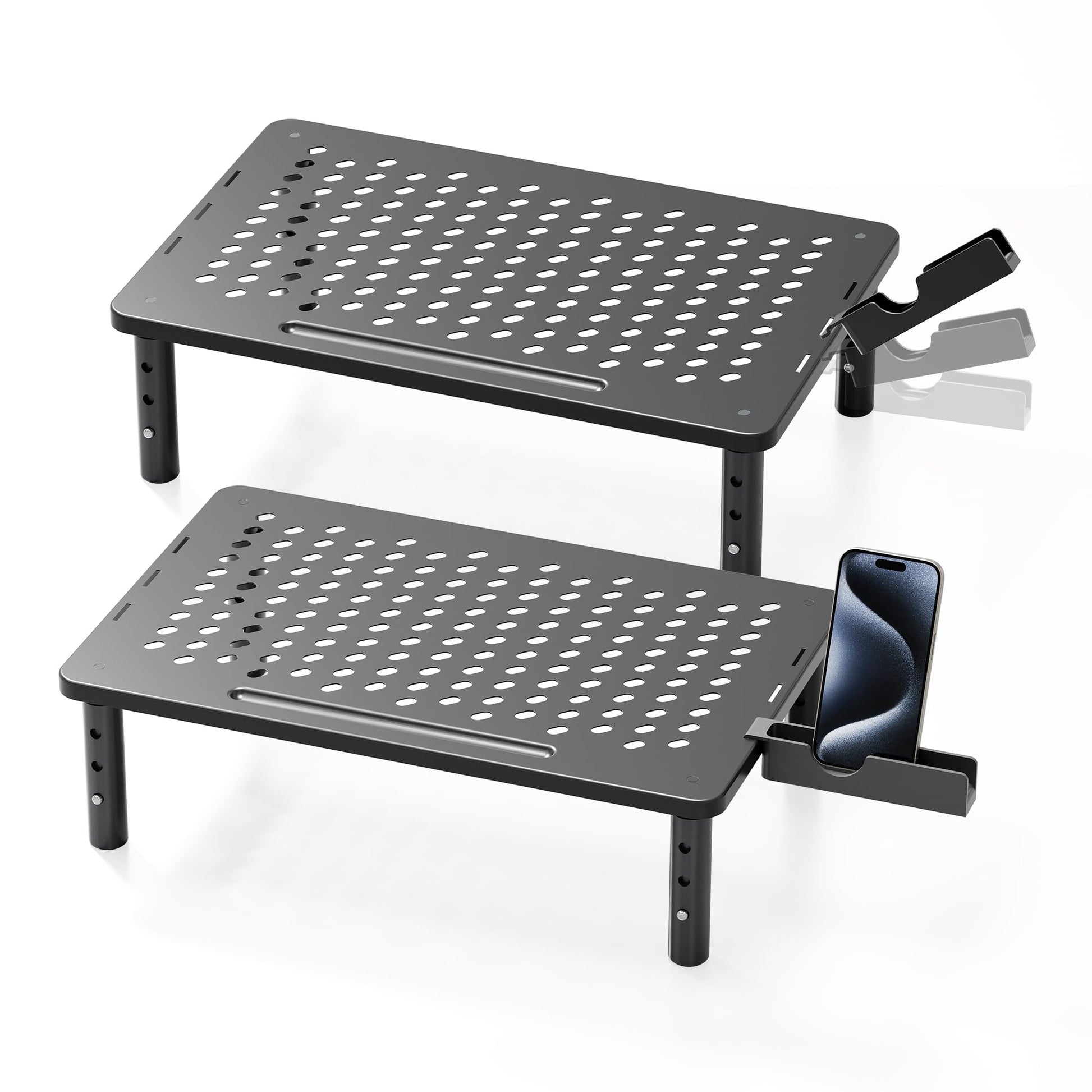 Canyora Computer Monitor Stand Riser for Desk, 3 Height Adjustable PC Laptop TV Desktop Monitor