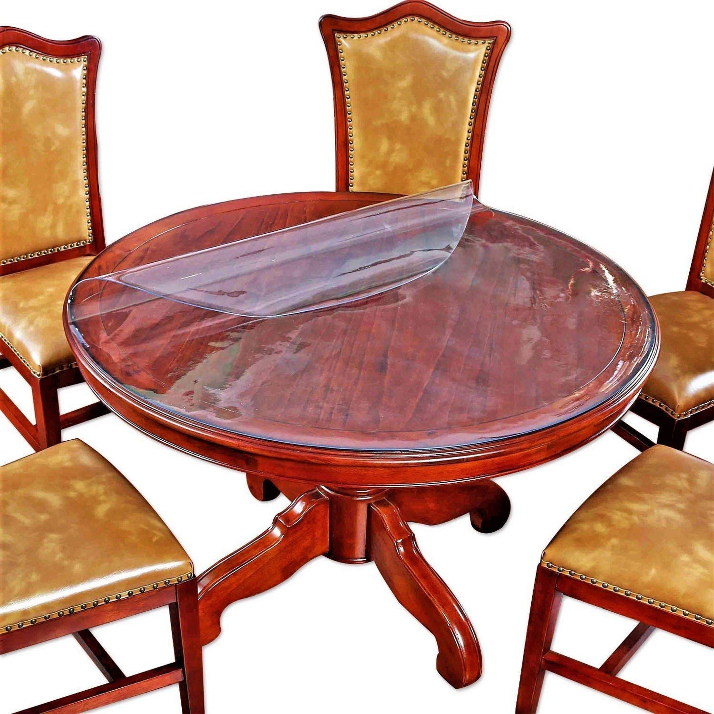 Round Table Protector Cover Clear Plastic Vinyl Tablecloth Small Sofa Bed Bedside Side End Table