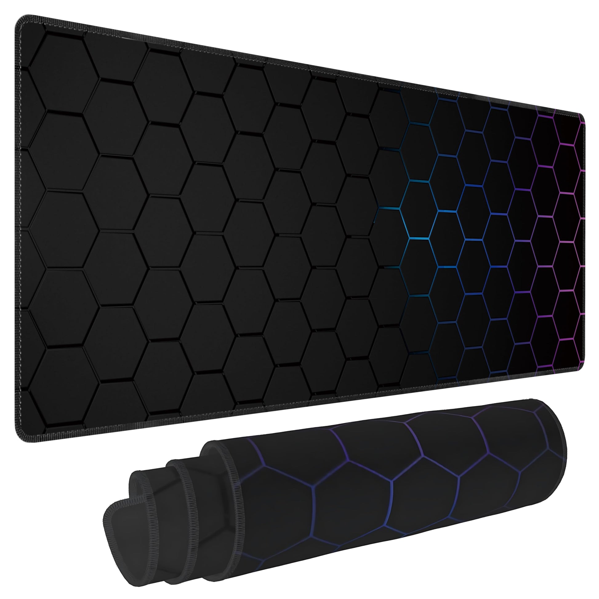Hexagon Honeycomb Large Mouse Pad,Gaming Keyboard Desk Pad,Extended Mouse Mat Non-Slip Rubber Base