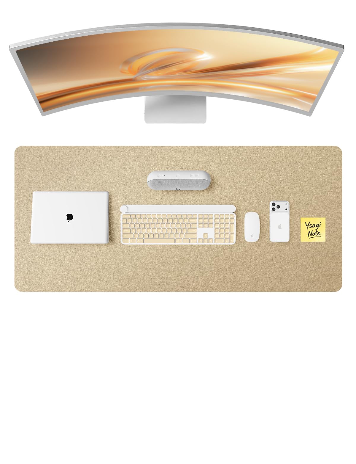 YSAGi Leather Desk Pad Protector, Office Desk Mat, Large Mouse Pad, Non-Slip PU Leather Desk