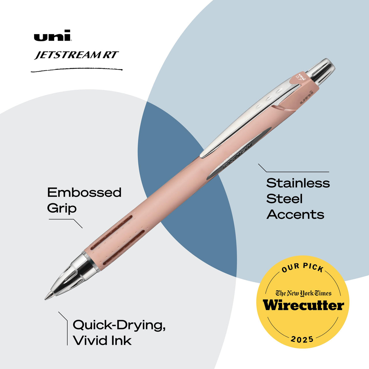 uniball™ Jetstream RT Ballpoint Pens, Black Ink, 0.7mm Fine Point, 12 Count