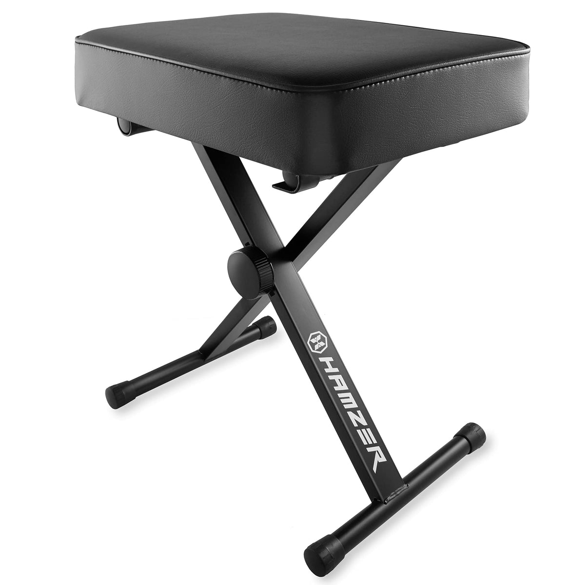 Hamzer Adjustable Padded Keyboard Bench, Heavy-Duty Foldable and Portable X-Style Stool Piano Seat