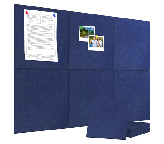 36" x 24" Felt Bulletin Board & Cork Board Alternative, Denim Blue