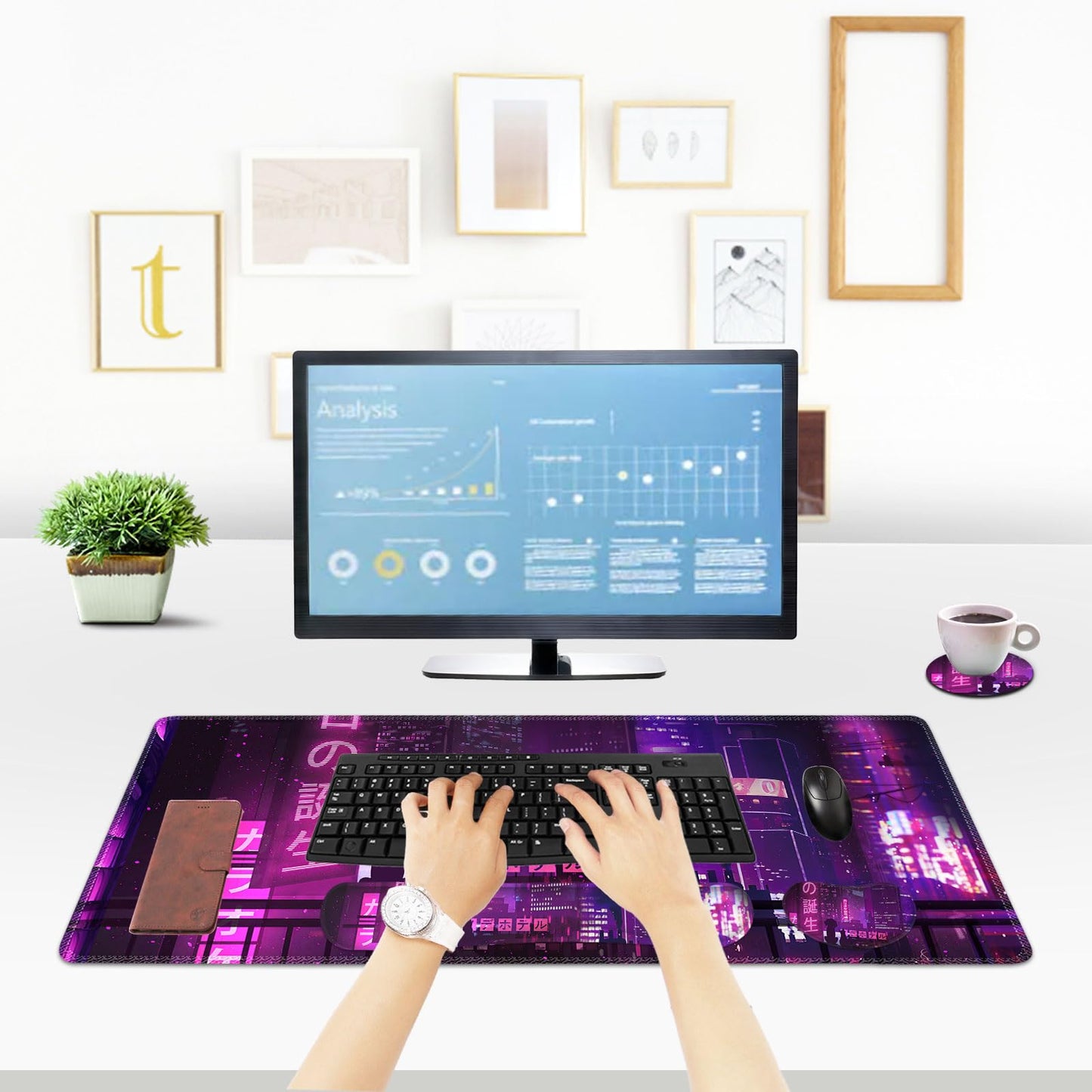 ToLuLu Extended Mouse Pad, Memory Foam Ergonomic Wrist Rest Support Set