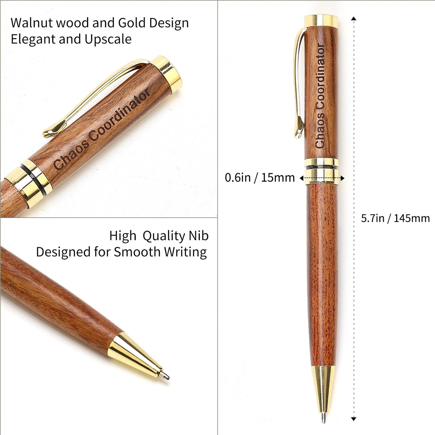Best Wooden Pen Set with Holder, Chaos Coordinator Gifts for Women Men Pens