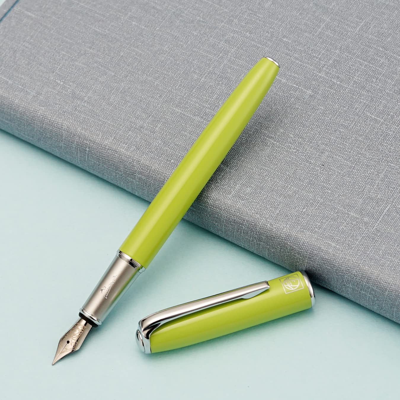 erofa Picasso 916 Green Fountain Pen with Gift Box Calligraphy Writing Pen Set Bent Nib Fude 1.0mm
