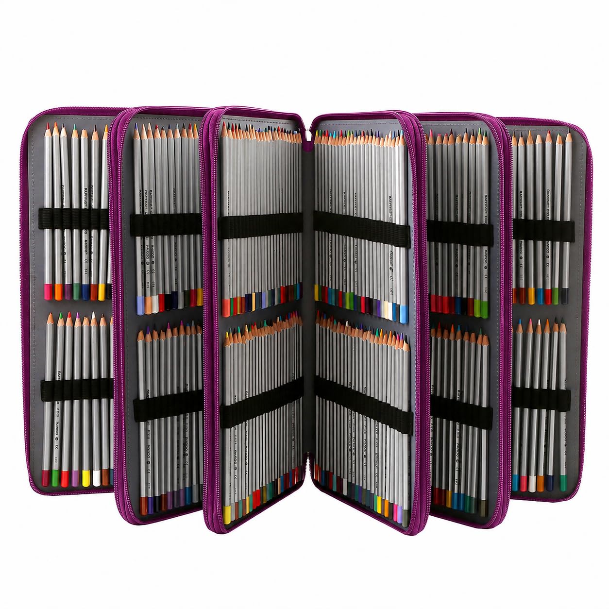 Lbxgap 480 Individual-Slots Colored Pencil Case w/Handle & Shoulder Strap