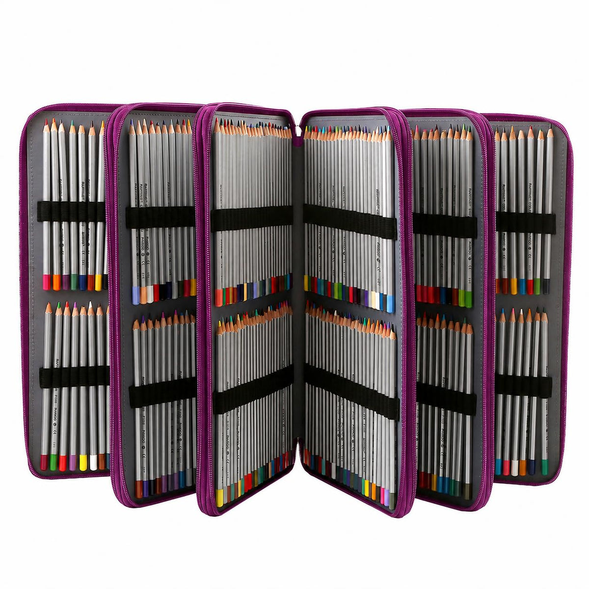 Lbxgap 480 Individual-Slots Colored Pencil Case w/Handle & Shoulder Strap
