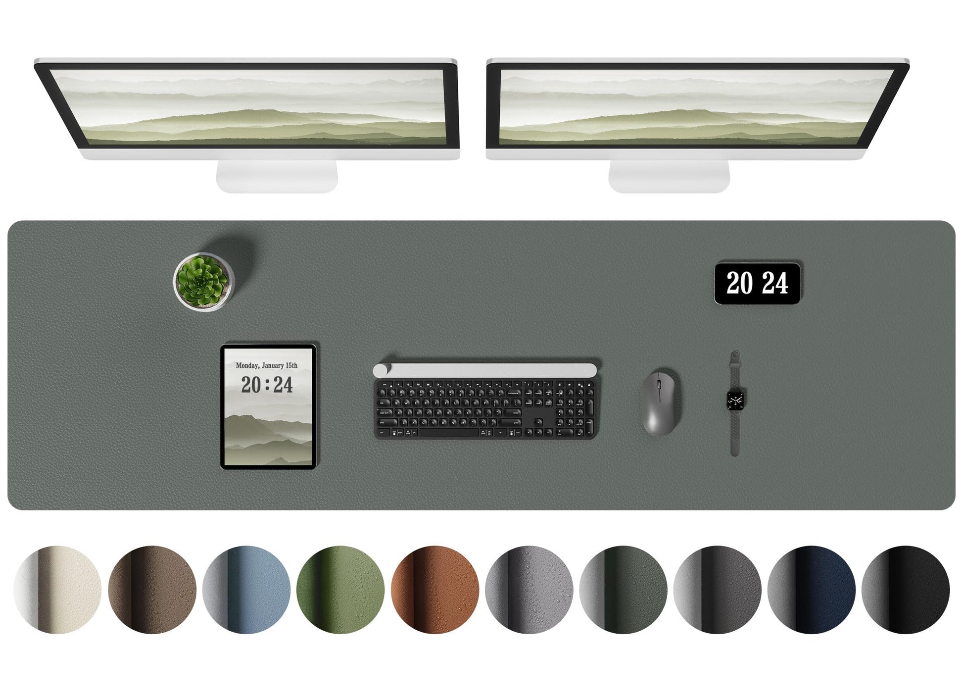 Aothia Leather Desk Pad Protector, Office Desk Mat, Large Mouse Pad, Laptop Desk Pad, Non-Slip PU
