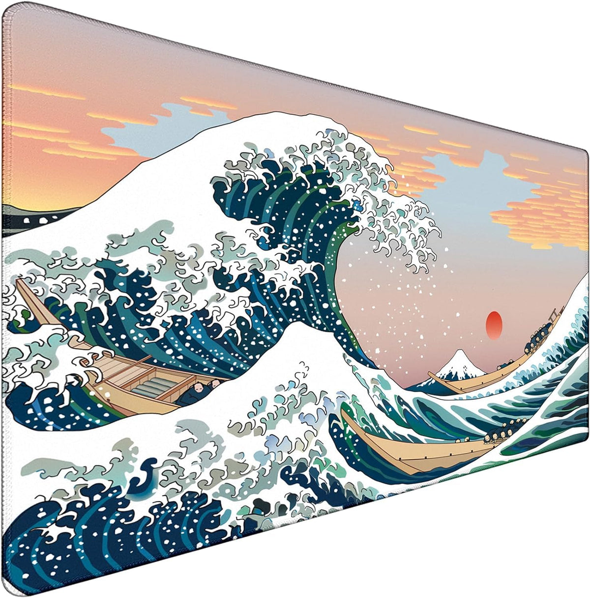 Japanese Large Mouse Pad Desk Mat Office Desk Pad, Sunset Sea