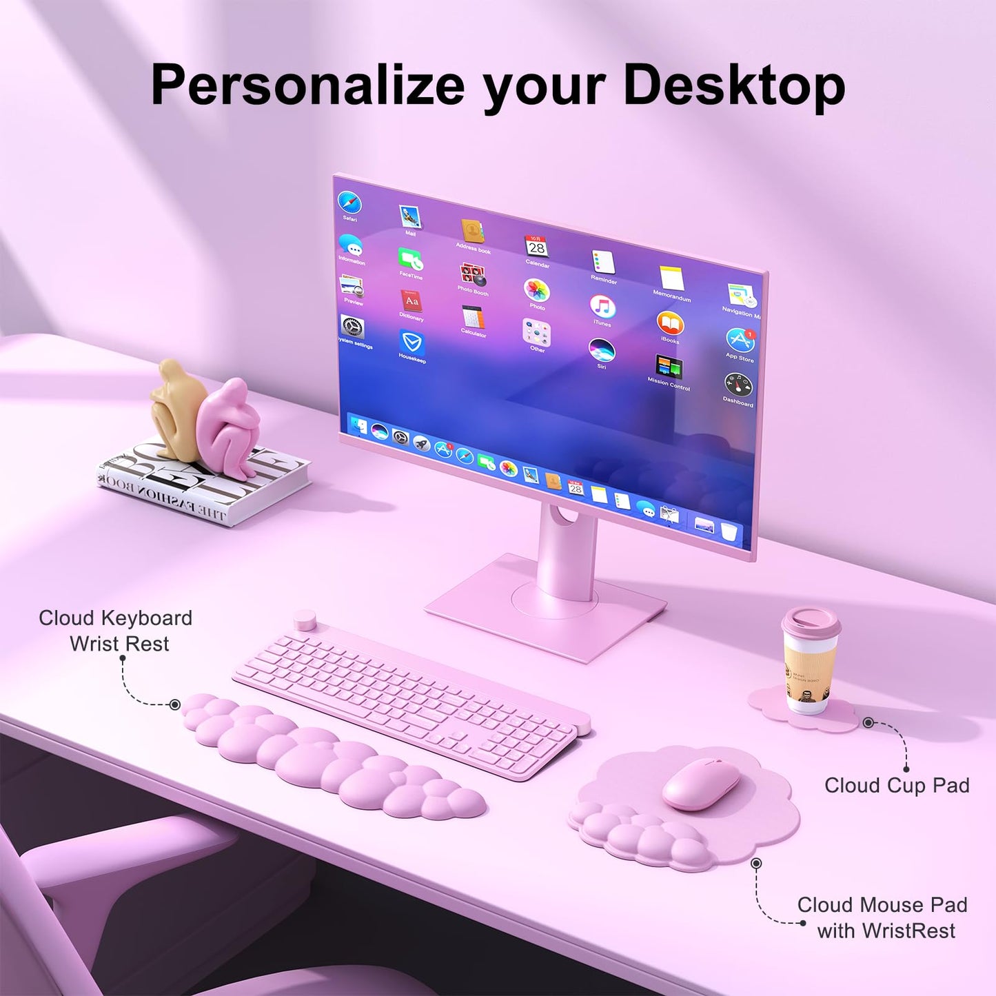 MOKURU Cloud Mouse Pad with Wrist Rest, Cloud Keyboard Wrist Rest, Mouse Pad Wrist Support