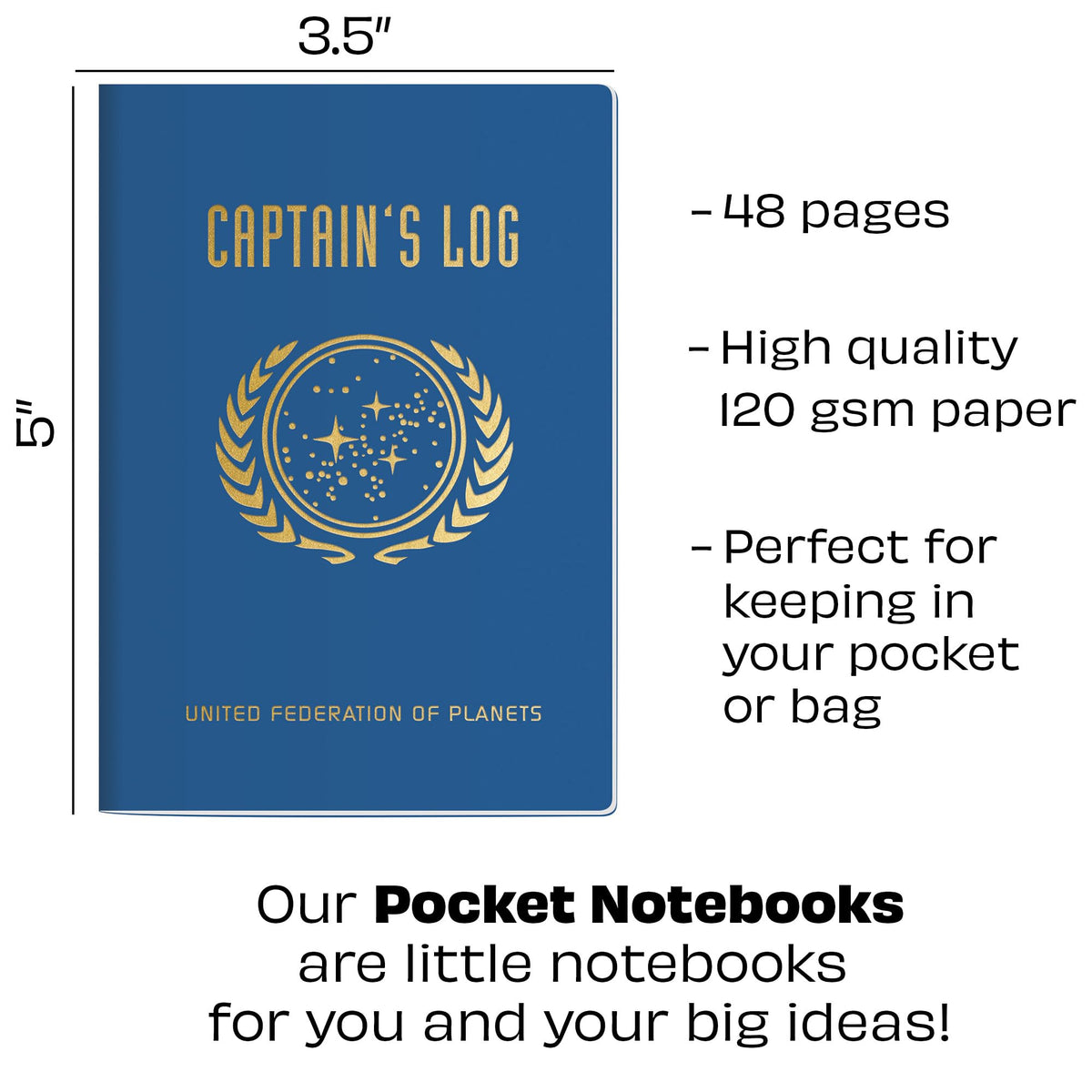 The Unemployed Philosophers Guild Star Trek Captain's Log Notebook - Officially Licensed Passport