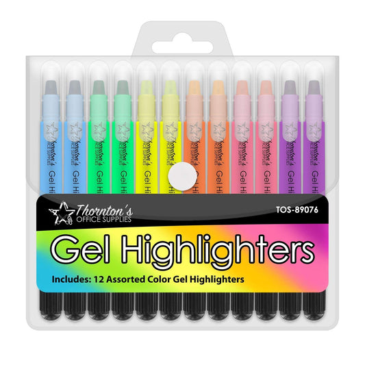 Thornton's Office Supplies School Twist-Retractable Bible Safe No Bleed Through Gel Highlighters