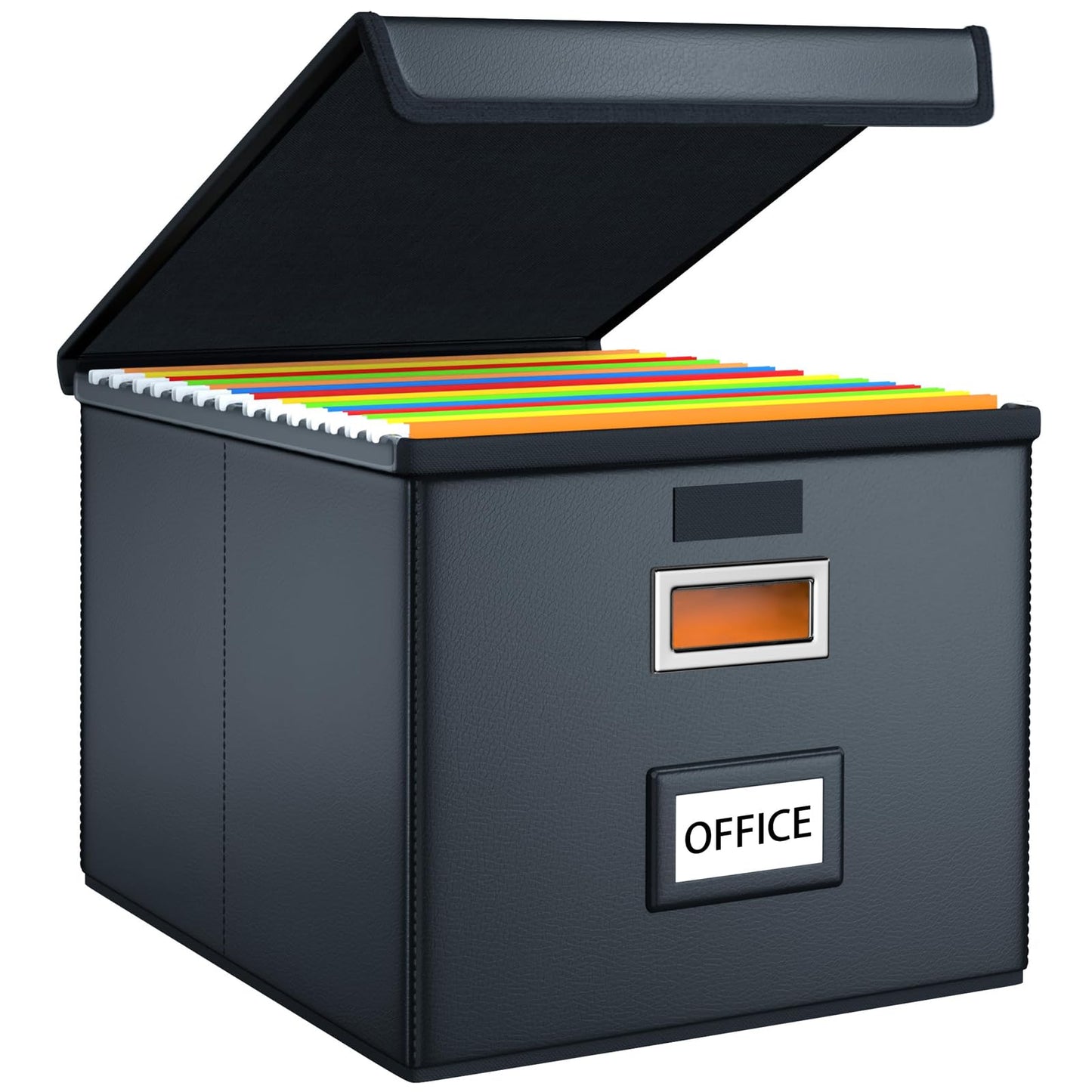 Huolewa File Organizer Box with Lids, Collapsible File Folder Organizer