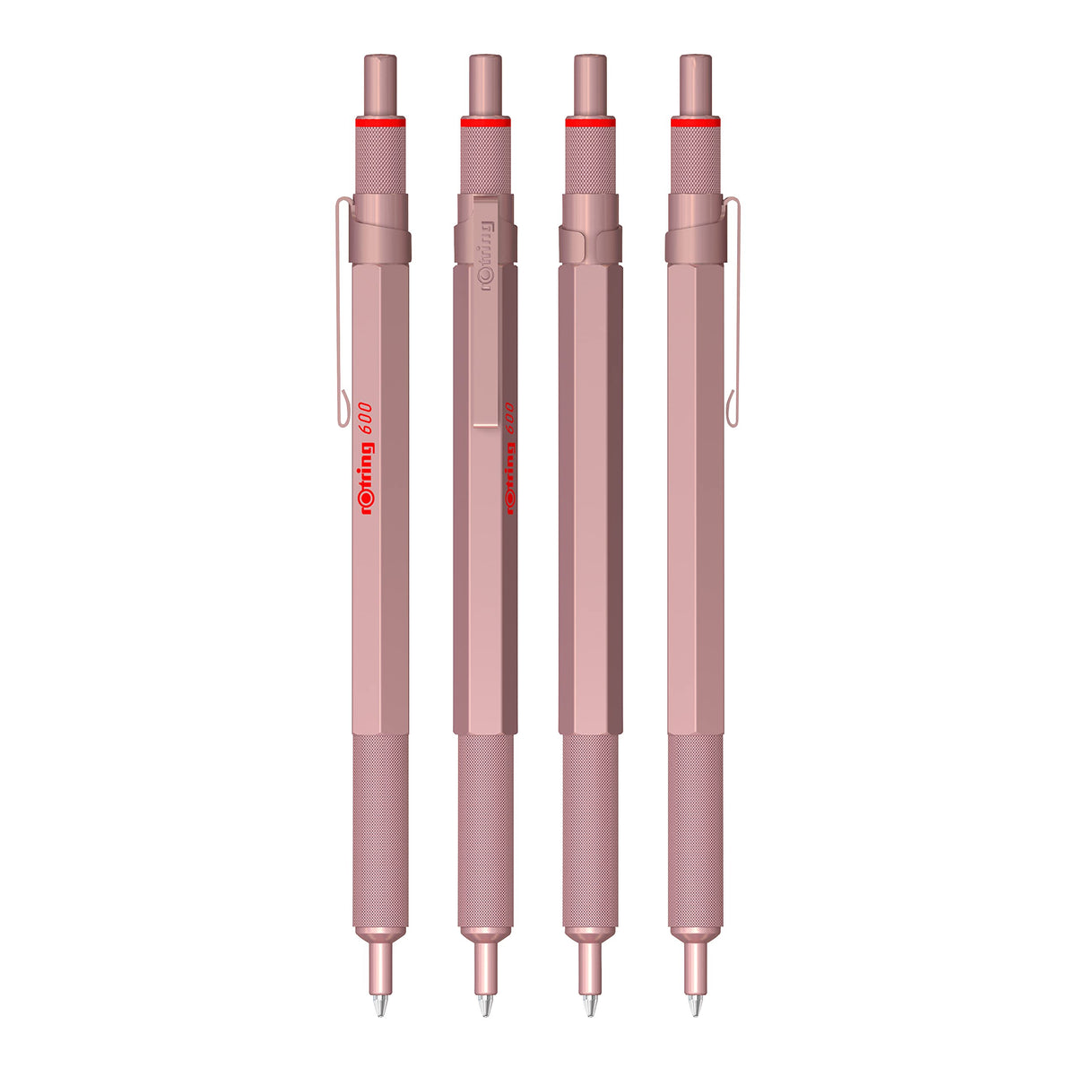 Rotring 600 Metallic Ballpoint Pen Medium Point Black Ink Rose Gold Barrel Refillable 1 Count