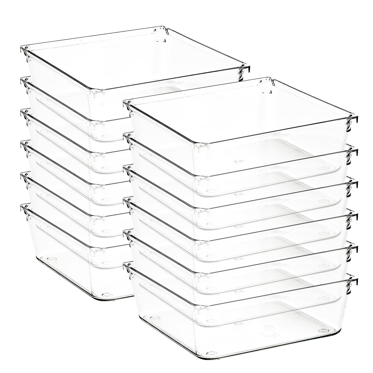 Ravinte Decor 12 Pack Drawer Organizers, 6"X 6" Clear Acrylic Storage Bins