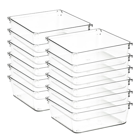Ravinte Decor 12 Pack Drawer Organizers, 6"X 6" Clear Acrylic Storage Bins
