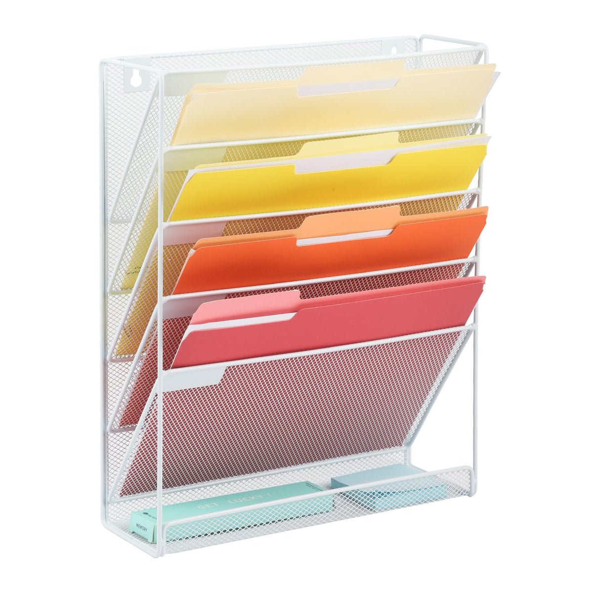 EASEPRES Desk File Organizer Mesh 6-Tier, Hanging Wall Mount Document Organization Stand, Desktop