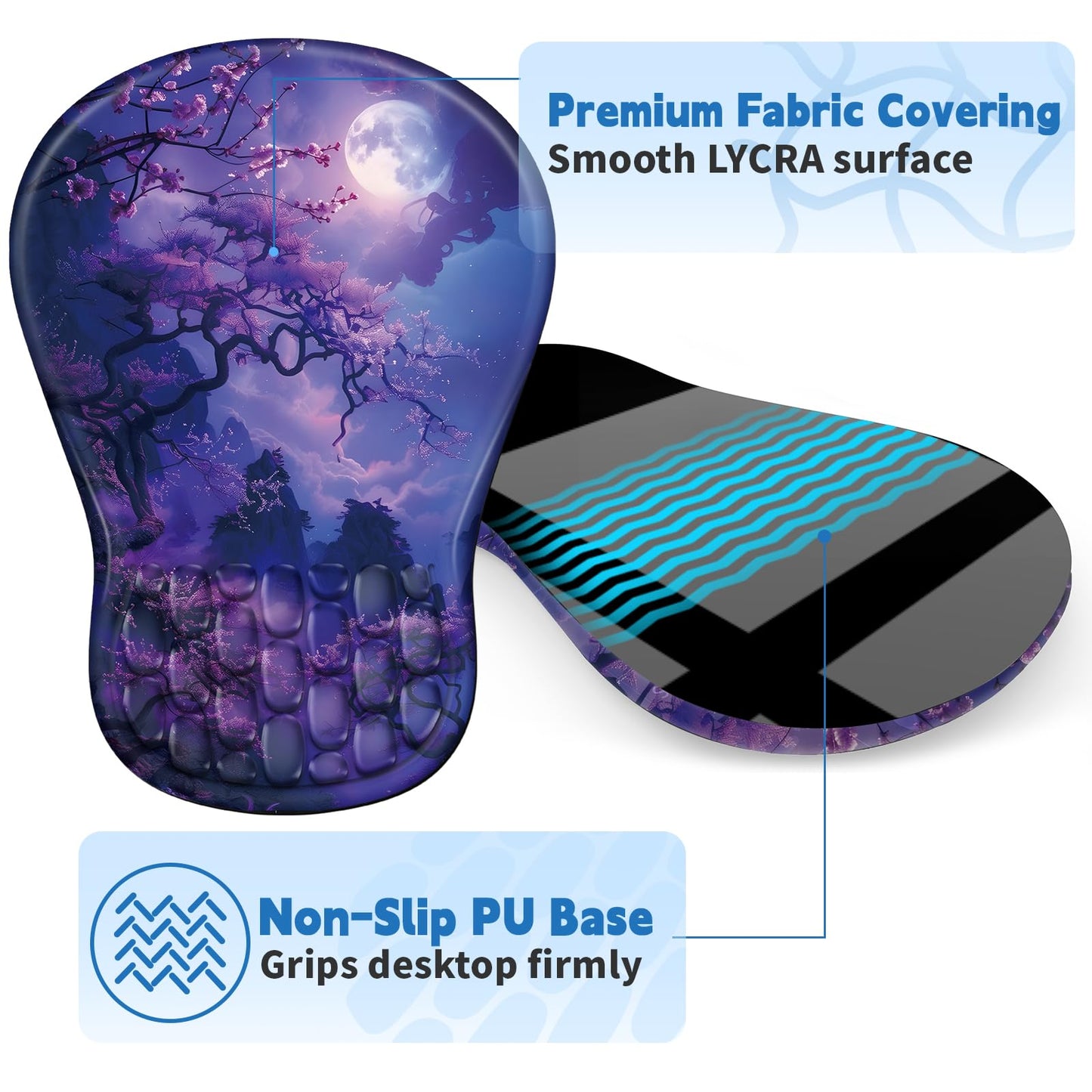 YIWEI Ergonomic Mouse Pad with Wrist Rest for Carpal Tunnel Pain Relief