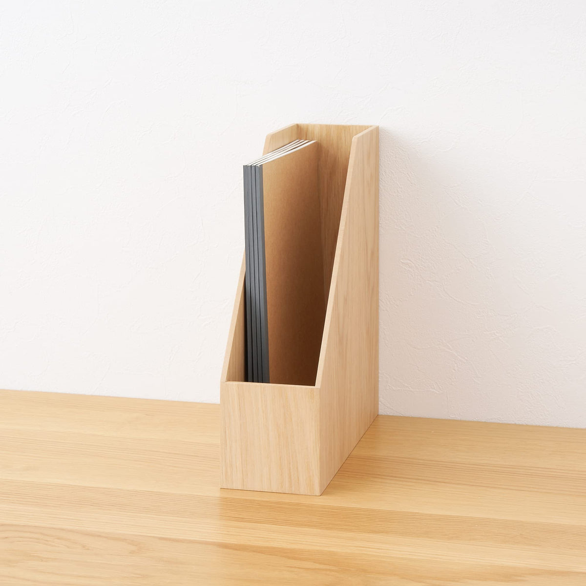 MUJI 44310205 Wooden Stand File Box, For A4, Approx. Width 3.6 x Depth 10.8 x Height 12.6 inches