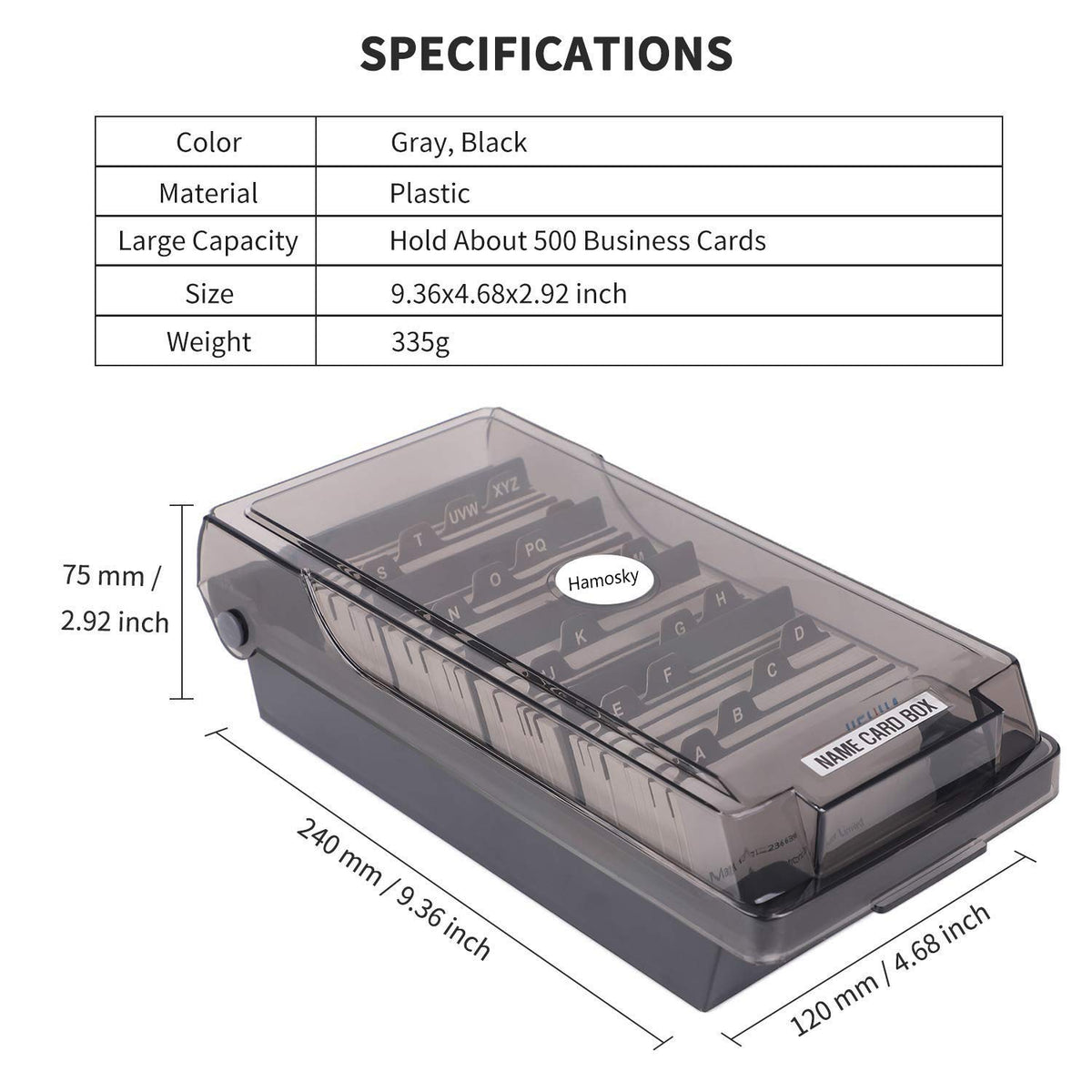 Hamosky Business Card Holder Box Business Card Box Business Card File Business Card Storage