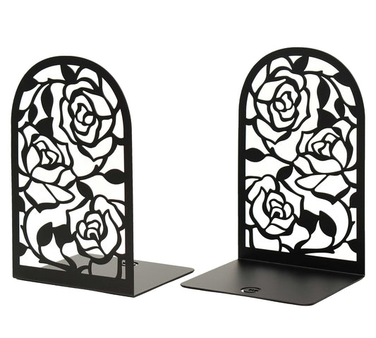 CNK Premium BookEnds - Heavy Duty Metal Book Stoppers for Home Office, Decorative Book Shelf