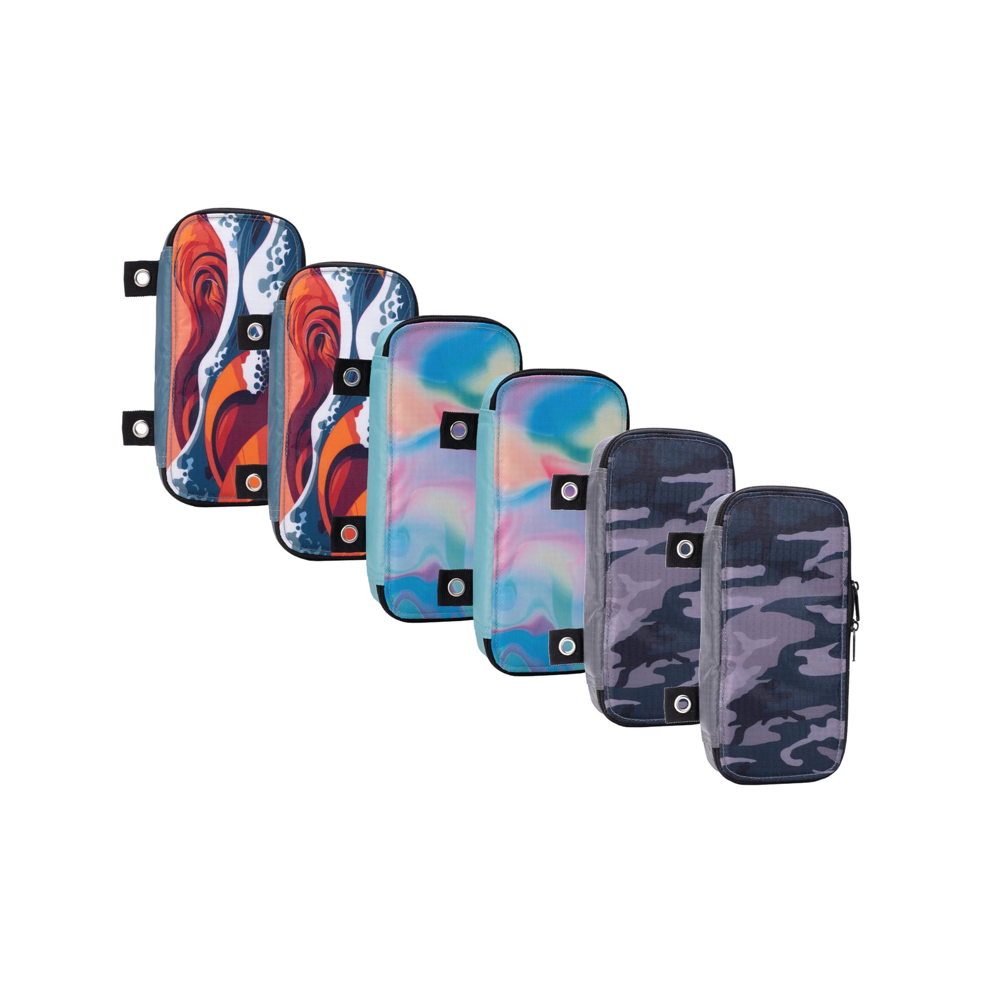 Case it Printed Pencil Case | 6-Pack | 5 Colors | PLP-02-P Assorted