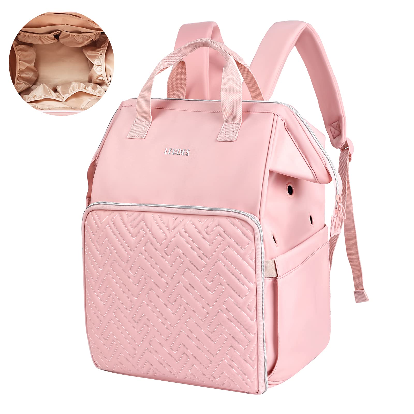 Leudes Crochet Bag Backpack for Yarn Storage Tote Travel Large Knitting Bag