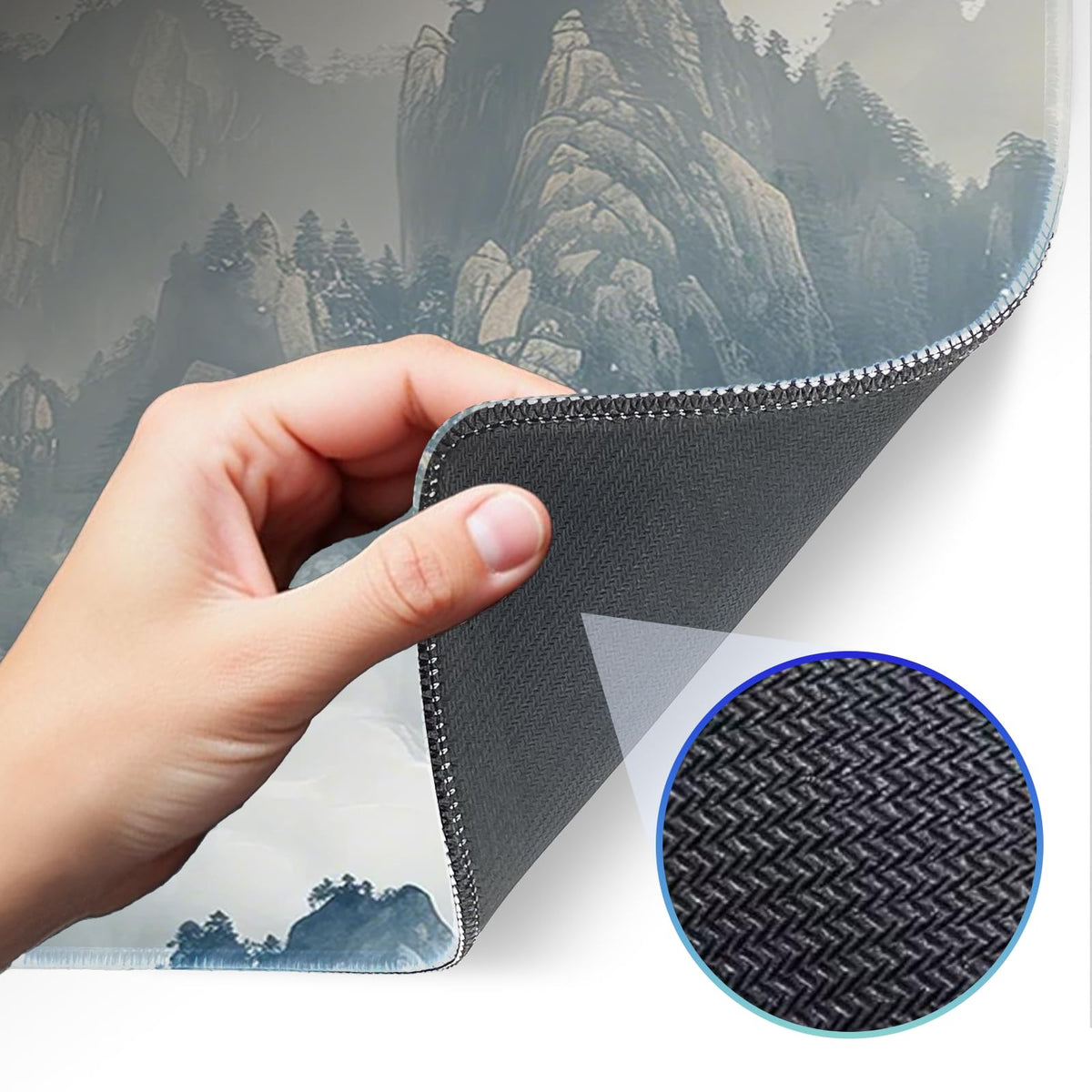 Opiuoezi Gaming Mouse Pad, Non-Slip Rubber Base, Enlarged Mouse Pad with Stitching for Gaming