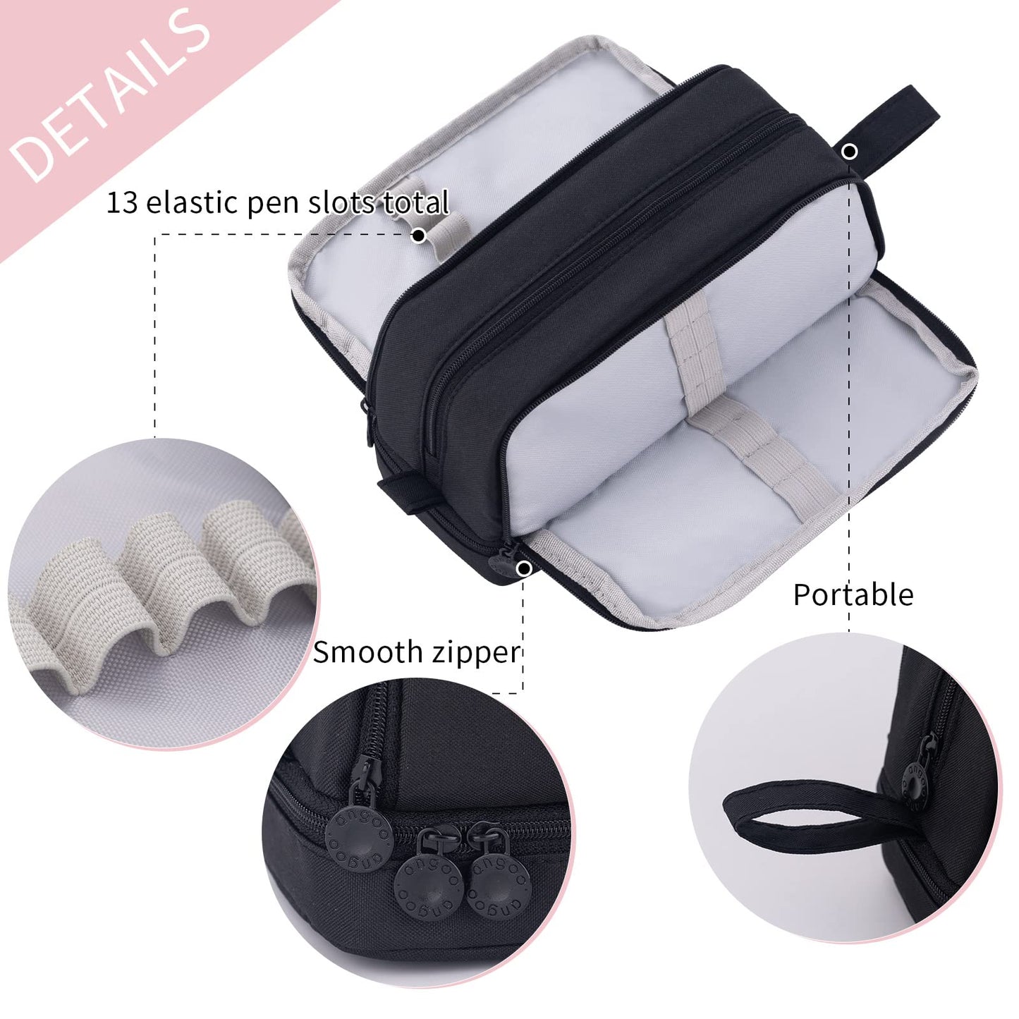 CICIMELON Large Capacity Pen Pencil Case with 4 Compartments, Multi-Slot Pencil Pouch Bag Aesthetic