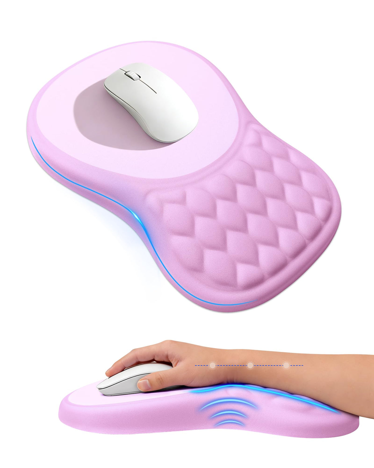 PVIPCZ Ergonomic Mouse Pad with Sloped Memory Foam Wrist Rest