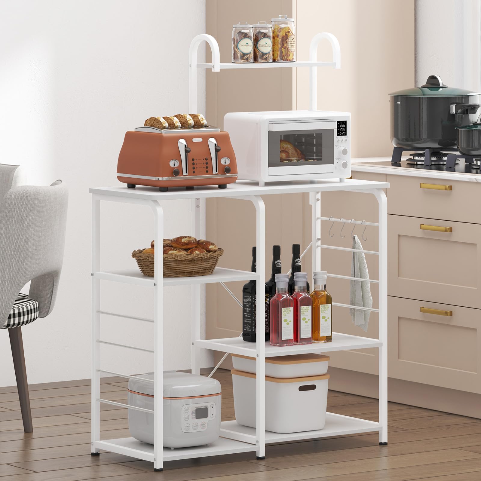 DlandHome Microwave Stand Kitchen Cart, Microwave Cart Stand 35.4 inches, Kitchen Utility Storage