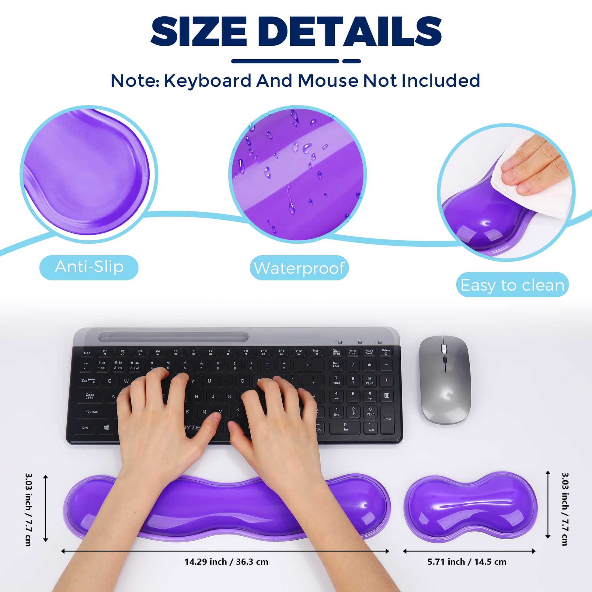 ABRONDA Gel Wrist Rest for Keyboard and Mouse, Wrist Rest for Keyboard, Mouse Wrist Support, Pain