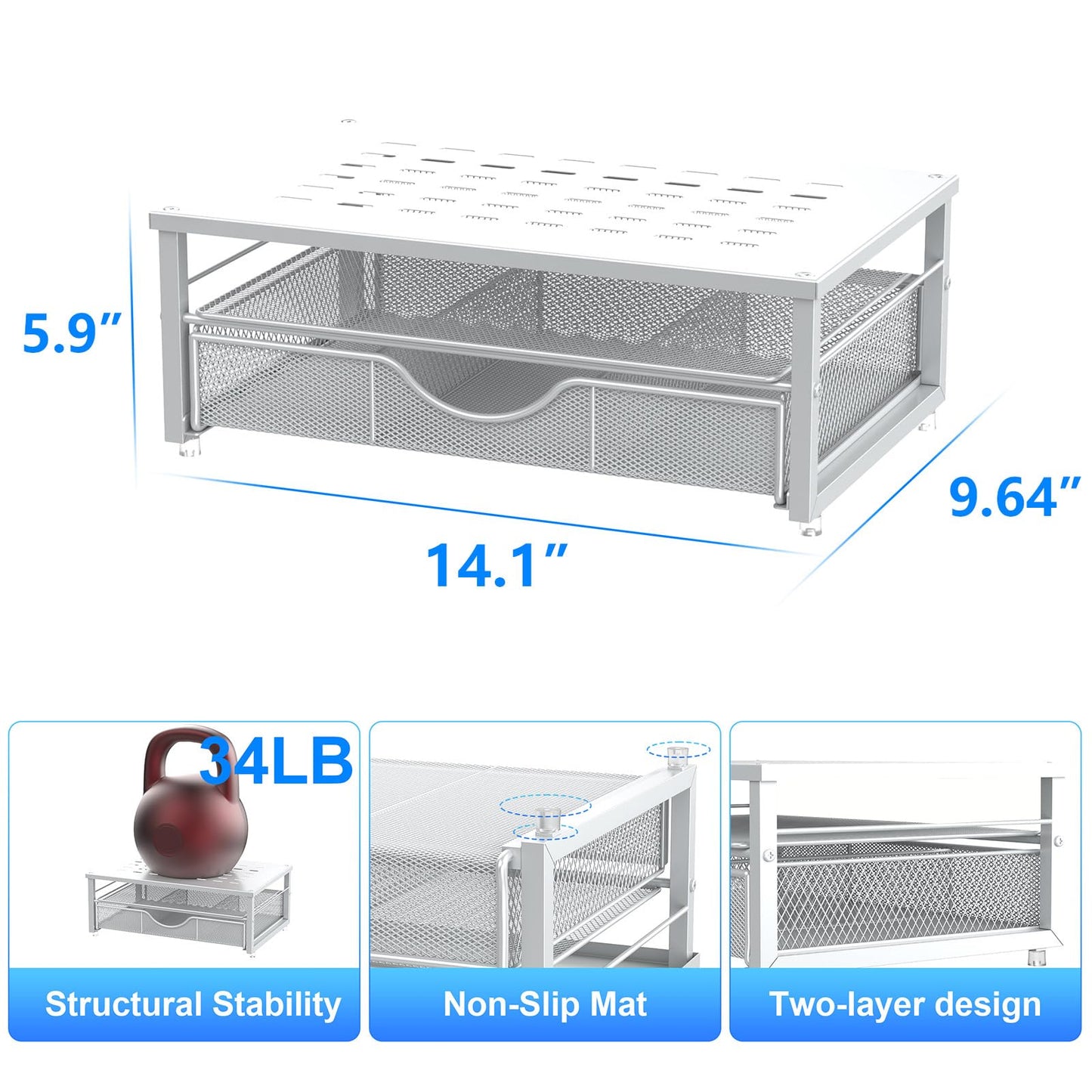 gianotter Computer Monitor Stand Riser with Drawer