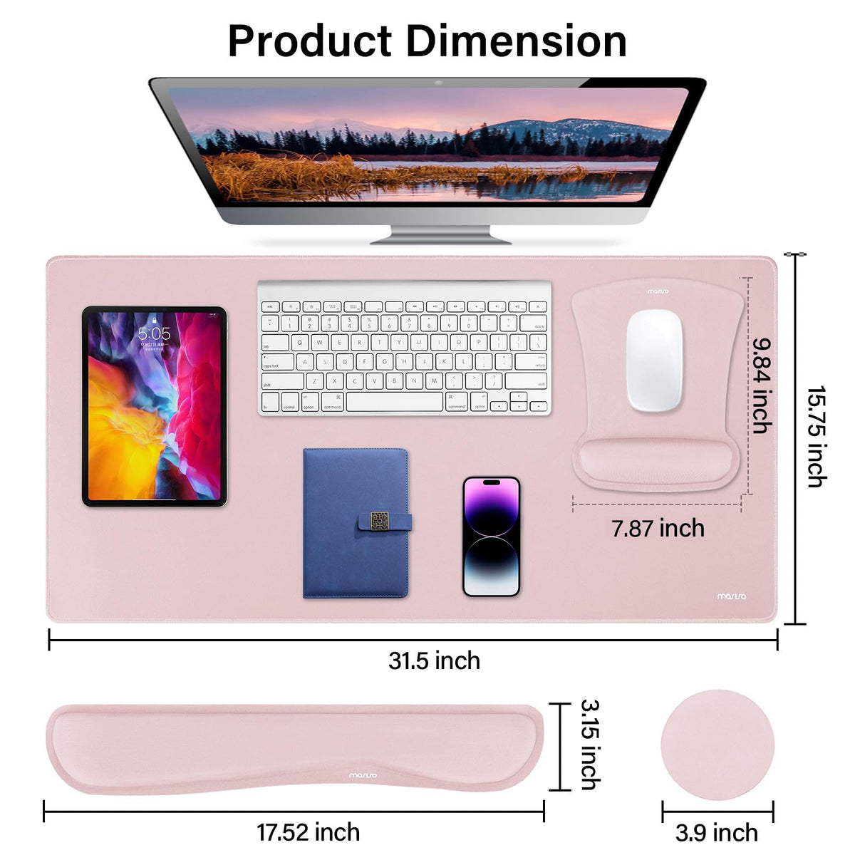 MOSISO Keyboard Mouse Pad Set, Large Gaming Mousepad&Keyboard Wrist Rest