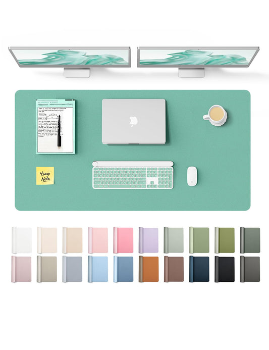 YSAGi Leather Desk Protector, Office Mat, Large Mouse Mat, Non-Slip PU Leather Blotter, Laptop Desk
