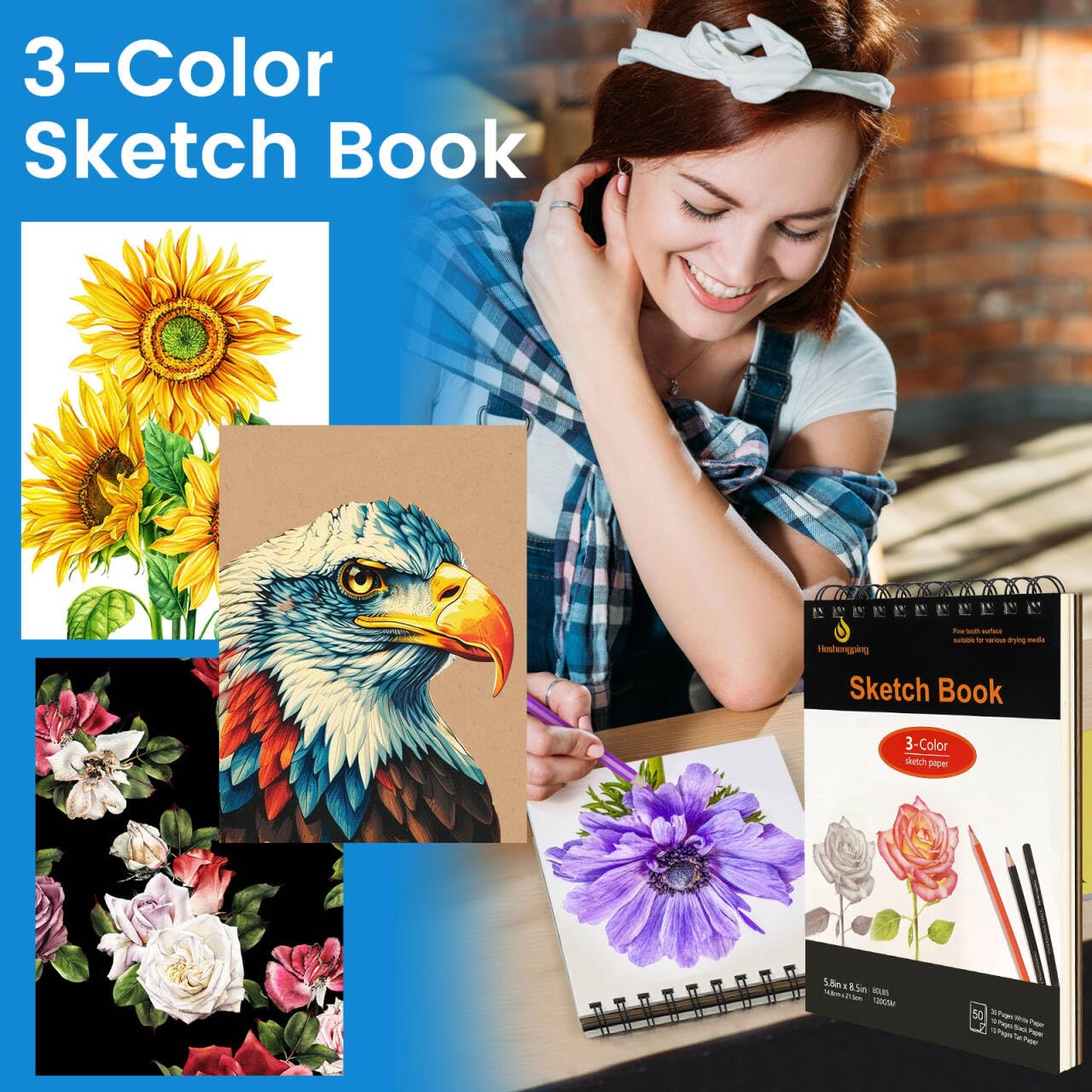 99 PCS Drawing Set, with 50 Page Drawing Pad, Coloring Book,Sketching, Graphite, Charcoal, Coloring