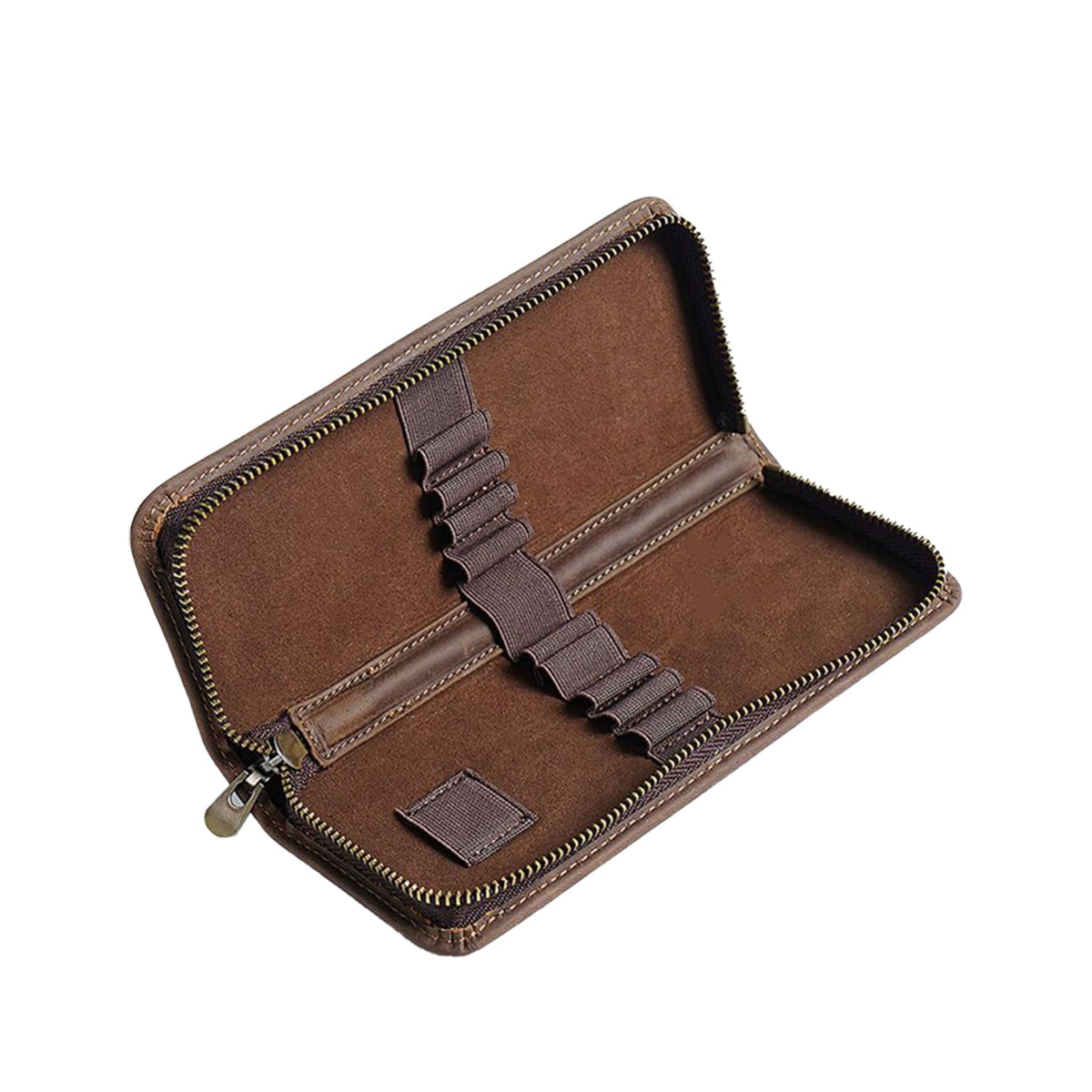 Leather Pencil Case Organizer 10 Slots, Portable Pouch for Fountain Pen