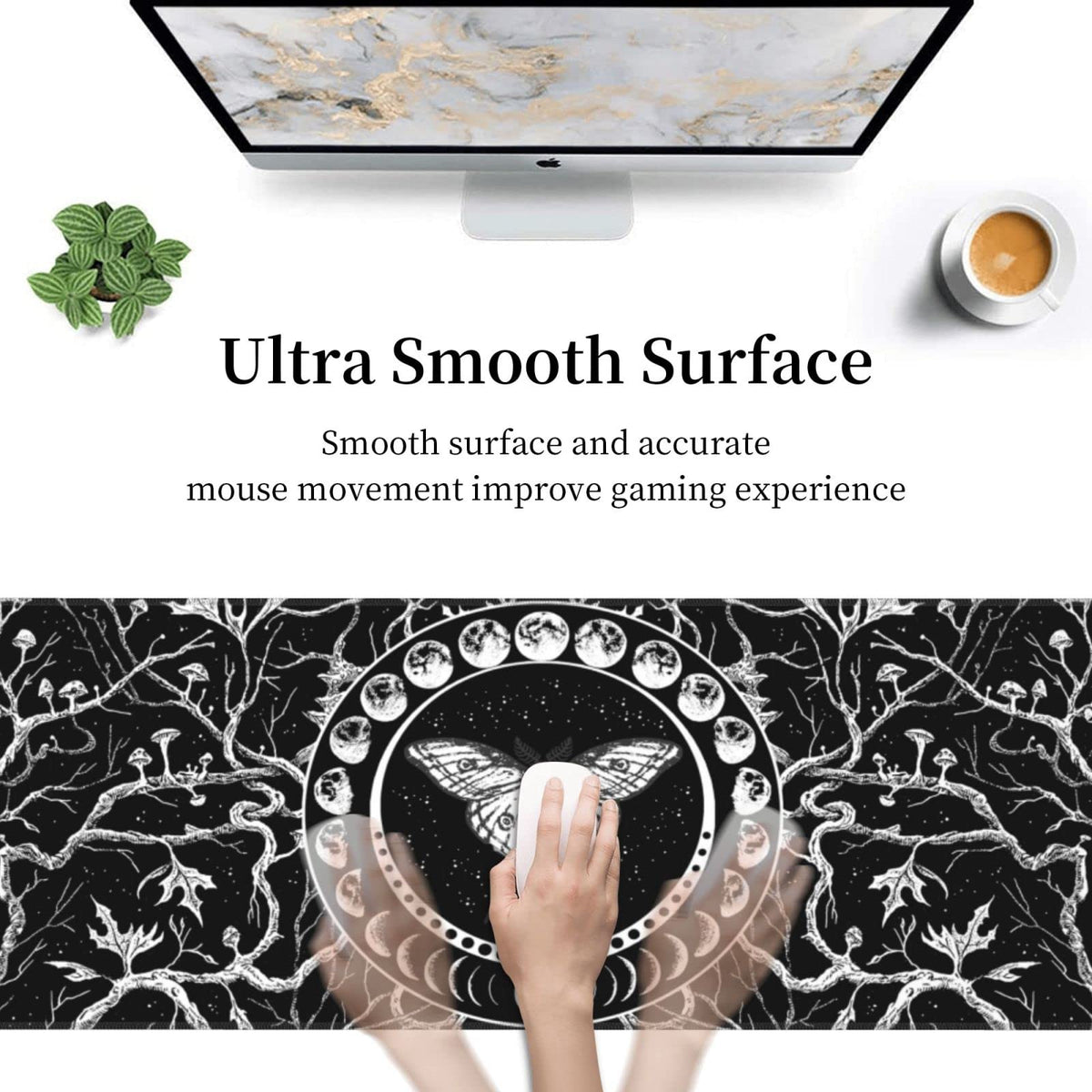 Sigouyinei Extra Large Desk Pad 31.5x12in Office Gaming Non-Slip Mouse Pad