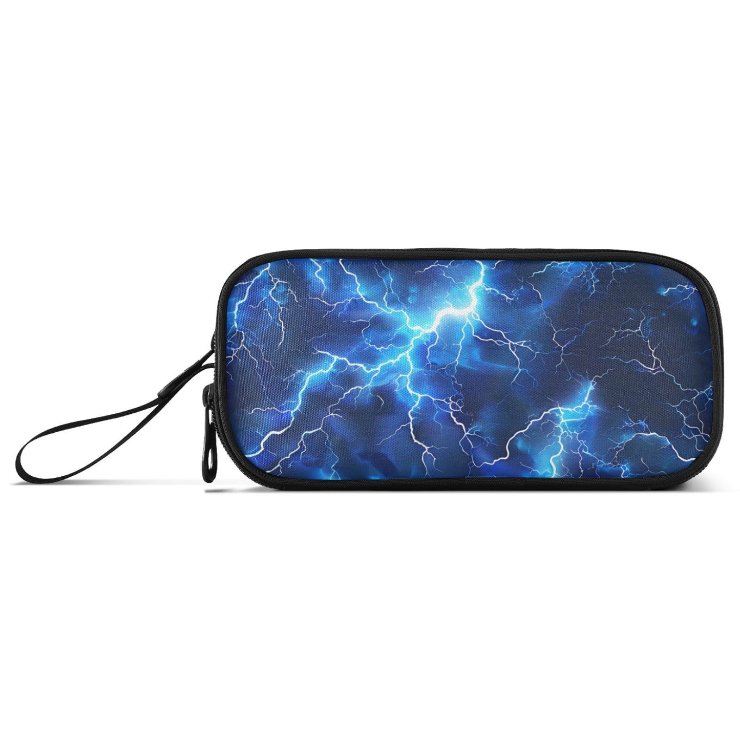 BOENLE Blue Electric Lightning Pencil Case Box Boys Girls Large Pencil Pouch Zipper Compartments
