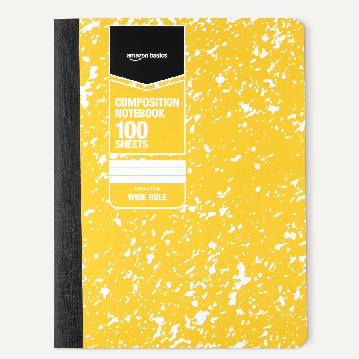 Amazon Basics Composition Notebook, Wide Ruled, 100 Sheets, 9.75" x 7.5", Assorted Marble Colors