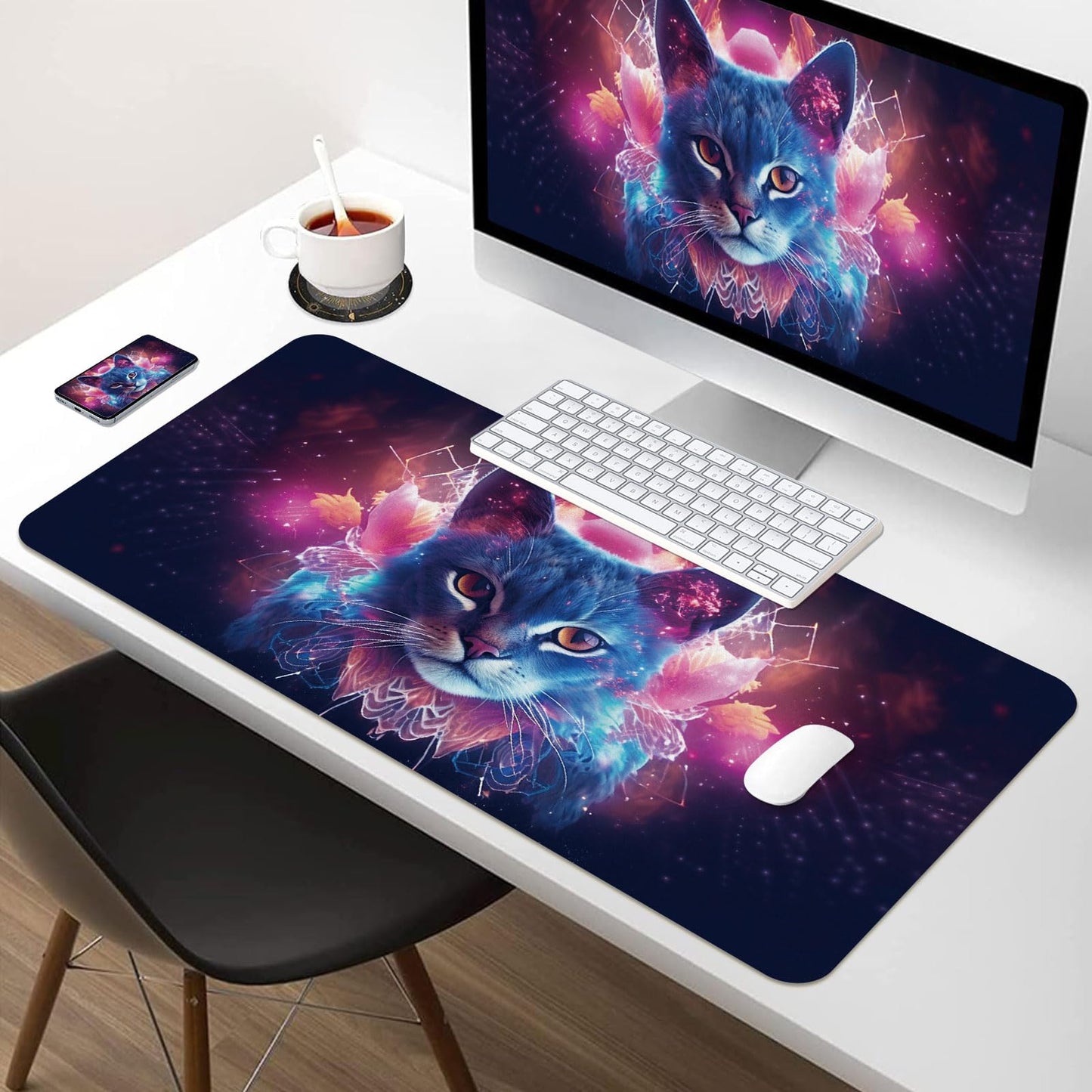 Leather Desk Mat 35.4" x 15.7", Desk Pad for Computer or Laptop, Computer Mat Mouse Pad for