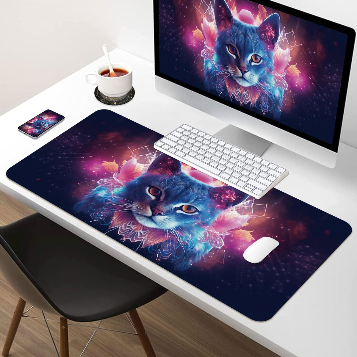 Leather Desk Mat 35.4" x 15.7", Desk Pad for Computer or Laptop, Computer Mat Mouse Pad for