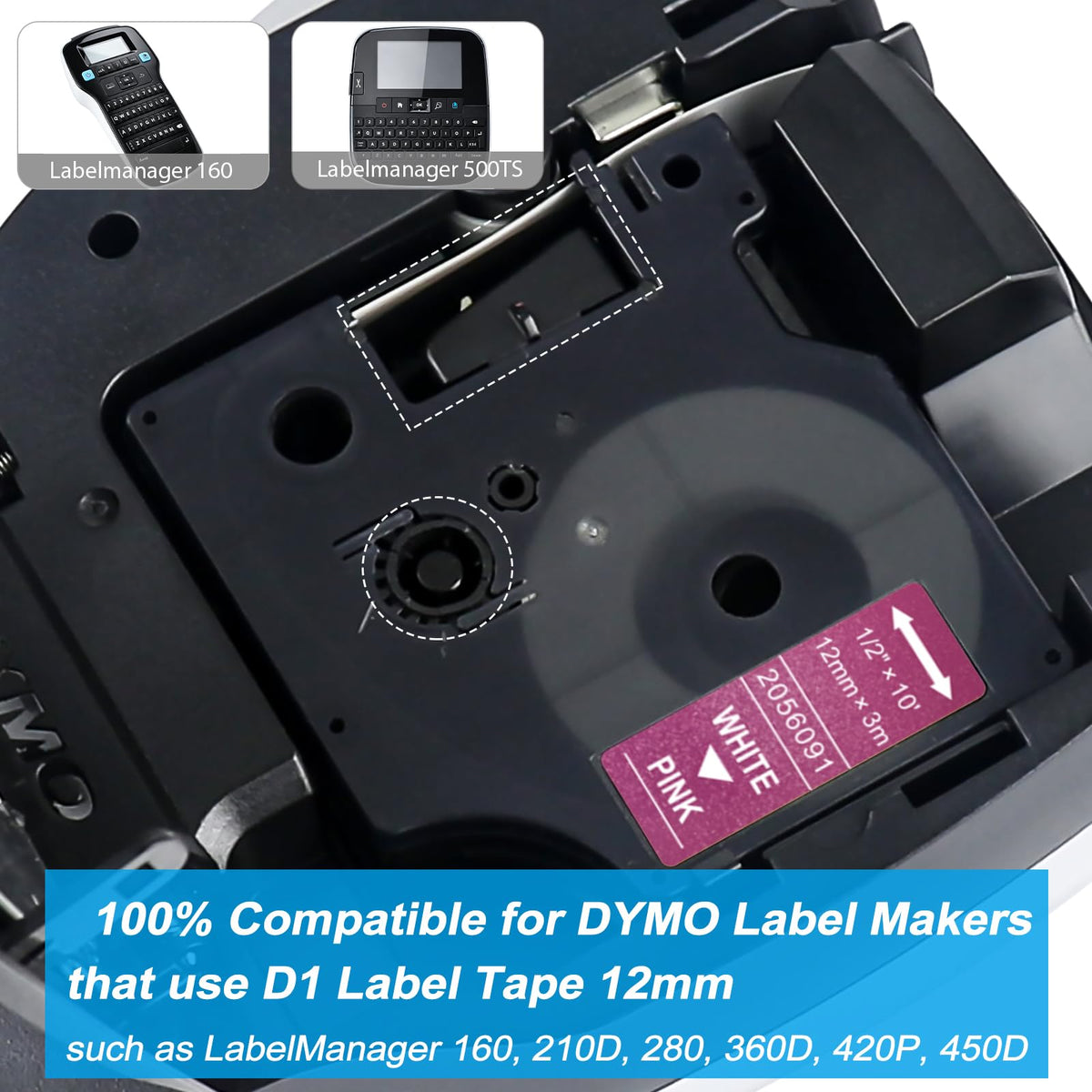 Lonitul Compatible with DYMO COLORPOP Label Maker Refills D1 Glitter Color
